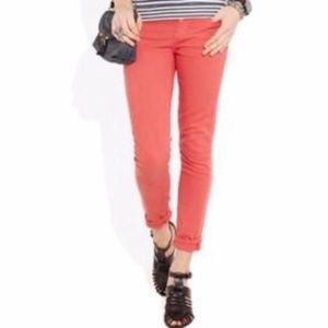 J.CREW CORDUROY TOOTHPICK JEANS WITH ZIPPER DETAIL
